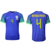 Brasil Marquinhos #4 Fotballklær Bortedrakt VM 2022 Kortermet